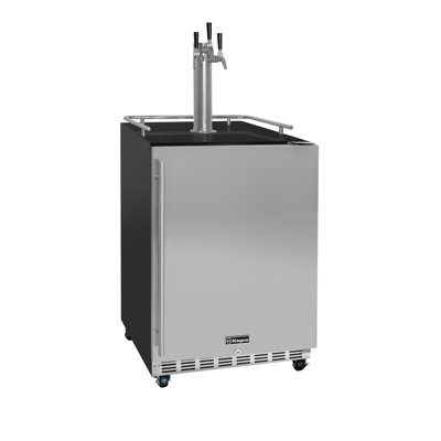 Kegco 24" Wide Triple Tap Stainless Steel Commercial Built-In Kegerator with Kit