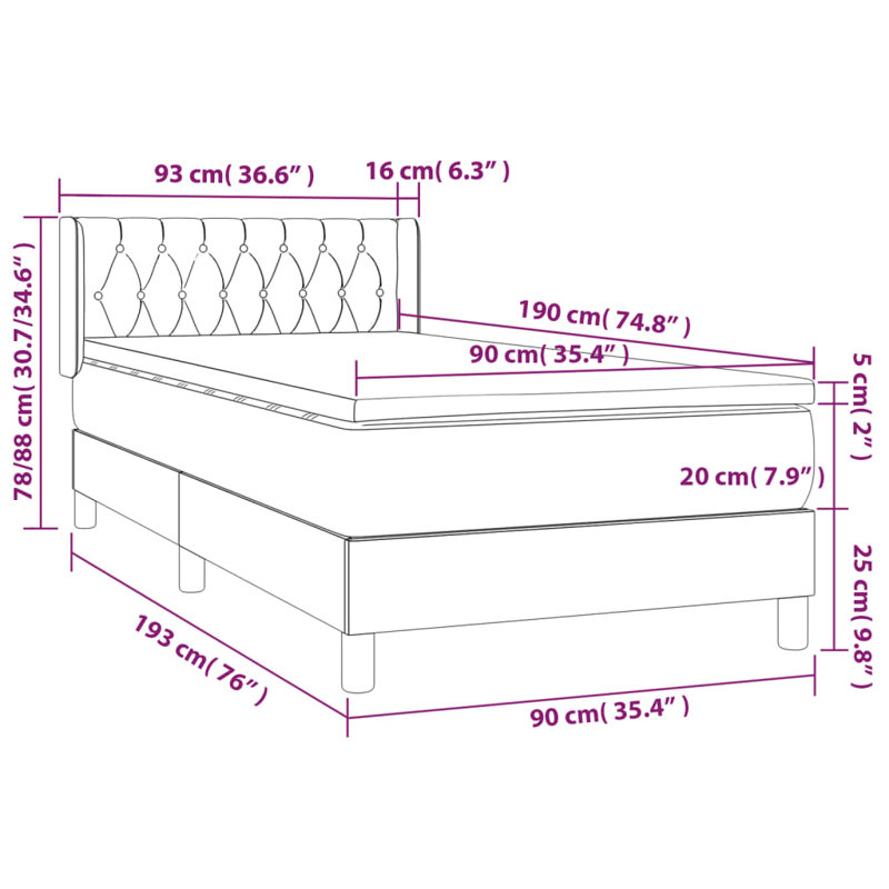 Allenby Fabric Bed, Single (3'), Cream/Natural
