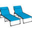 Chaise de patio pliante avec 5 positions, siège rembourré, poches latérales et chaises de patio, de plage, de jardin, d'extérieur Blue Degree, pour