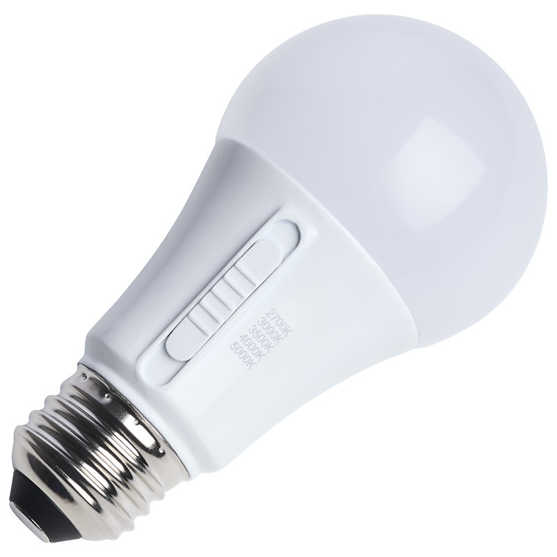 15 W à DEL A19 27K / 3K / 35K / 4K / 5K CCT Base moyenne en plastique 12-24 volts AC 12-34 volts DC 1-Pack, 1600