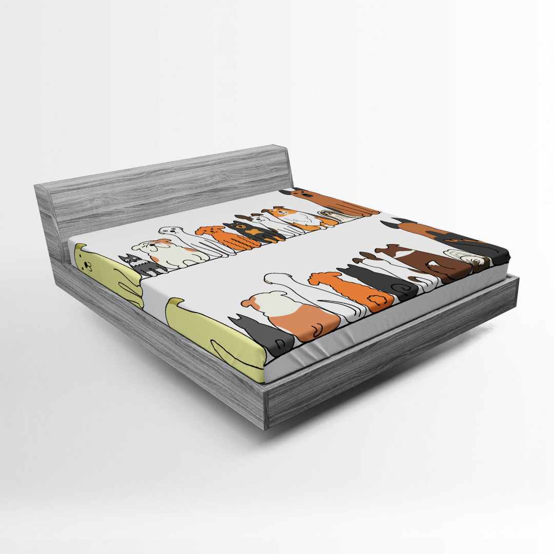 Microfiber Fitted Sheet Ambesonne 