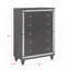 Commode à 5 tiroirs 1 pièce de style contemporain Glam
