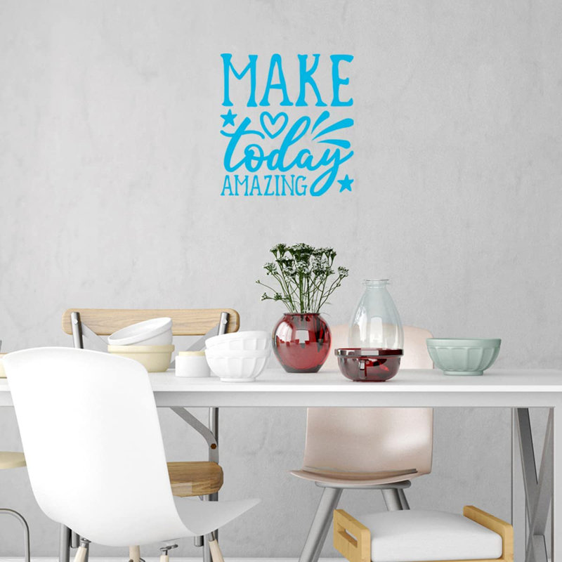 Text & Numbers Non-Wall Damaging Wall Decal, 13" H x 12" W, Sky Blue