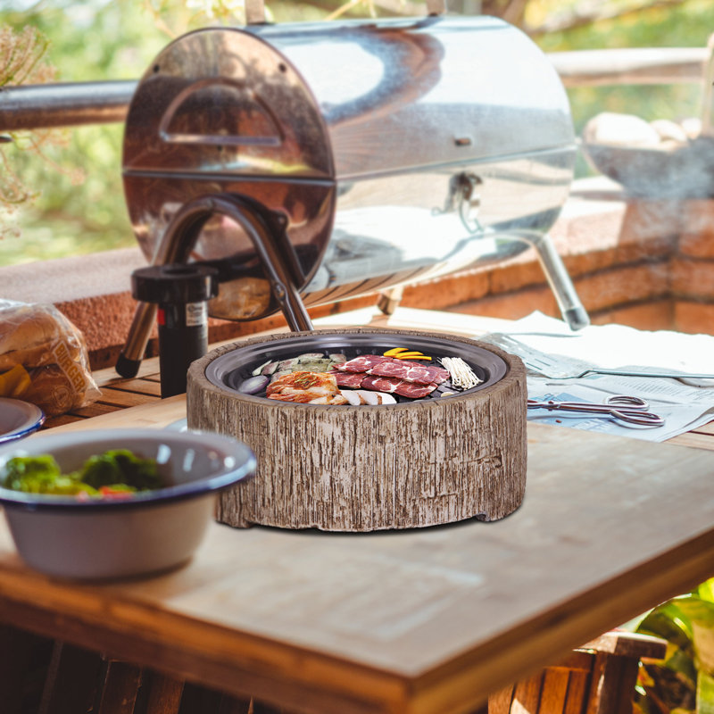 Table1 Tabletop Fireplaces BBQ Grill, Portable Charcoal Grill With Charcoal/Wood/Pellet/Twig As The Fuel,