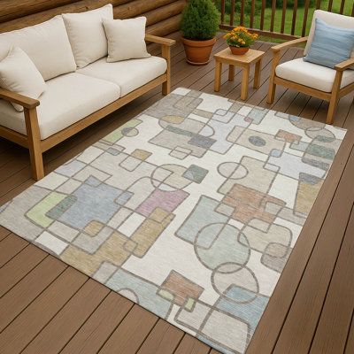 Machine Washable Indoor/Outdoor Chantille ACN2503 Geometric Rug
