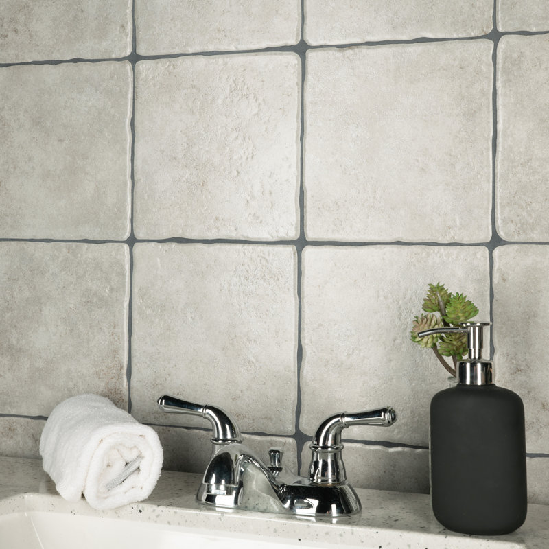 Costa 8" x 8" Ceramic Wall & Floor Tile, Gray