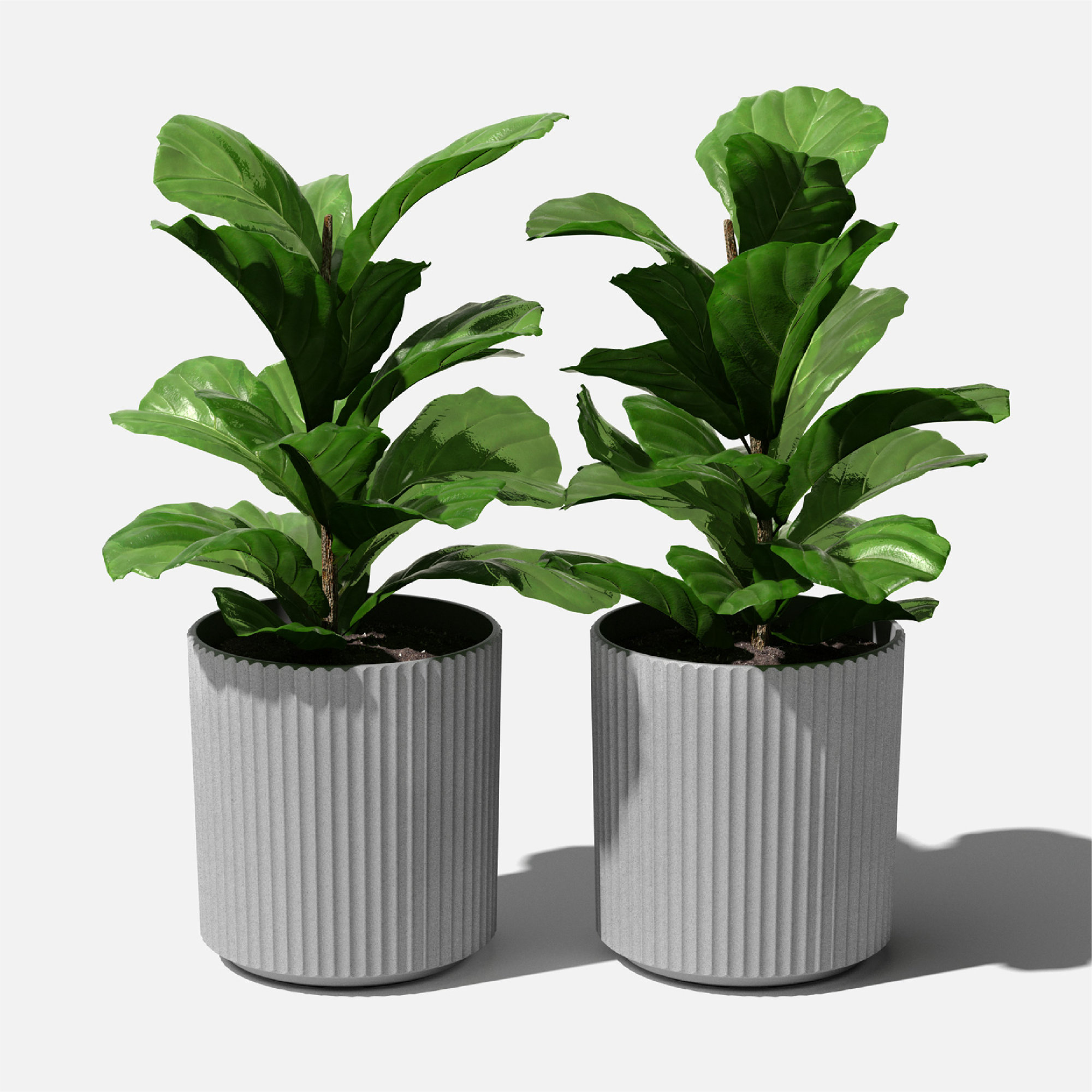 Demi Series Round Planter, Gray, 16" H x 14.75" W x 14.75" D, 2