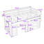 Lit mezzanine simple en bois avec tiroirs et tablette de rangement intégrés-34612048