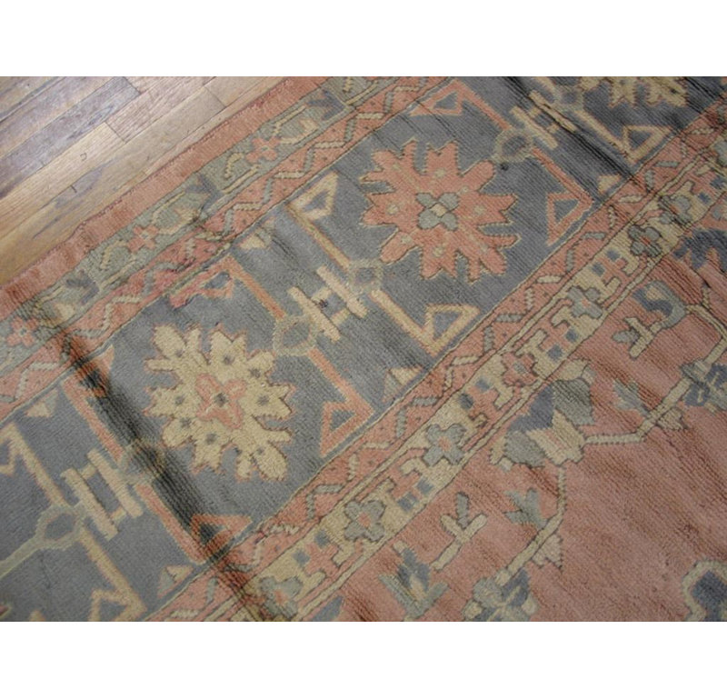 Tapis turc Oushak élégant à motif géométrique