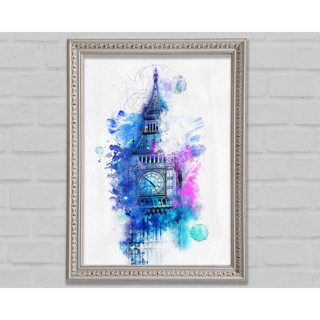 Aquarell Big Ben 2 - Einzelner Bilderrahmen Kunstdrucke