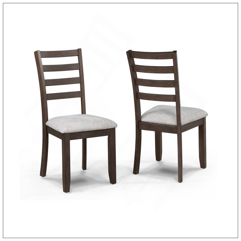 2 pièces de chaises de salle à manger à dossier échelle en bois riche et contemporain