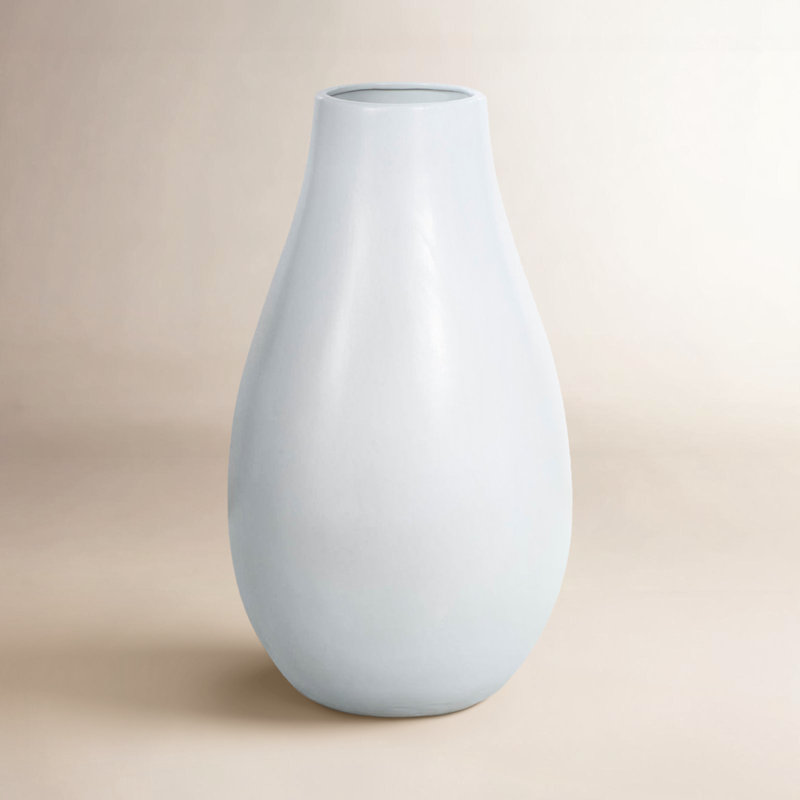 Vase de table en céramique Mable, H 20,25 po x L 16,60 po x l 11,65 po, White