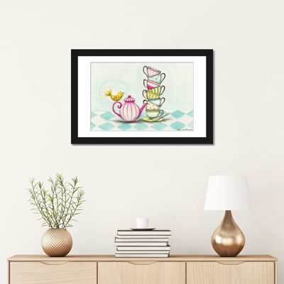 «Tea Party Birdie» par Bella Pilar, reproduction d'art sur toile tendue