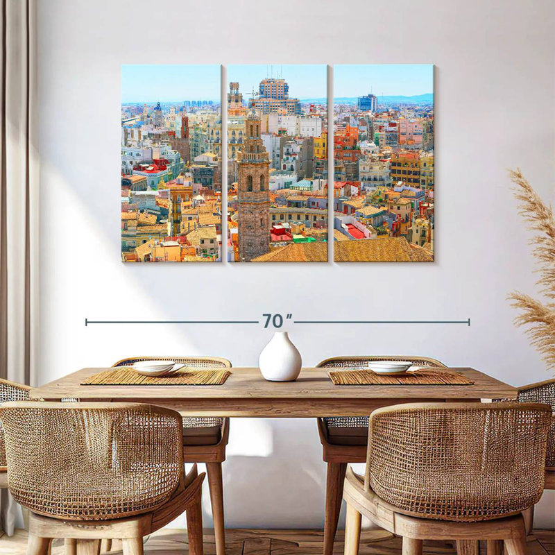 Paysage urbain de la ville R Valencia, H 36 po x l 57 po