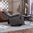 Oversized Recliner Chair With Extended Footrest - Power Lift Recliner For Elderly With Heat Massage - Flip Arm Storage Cup Holders 350 Lbs-2065831348
