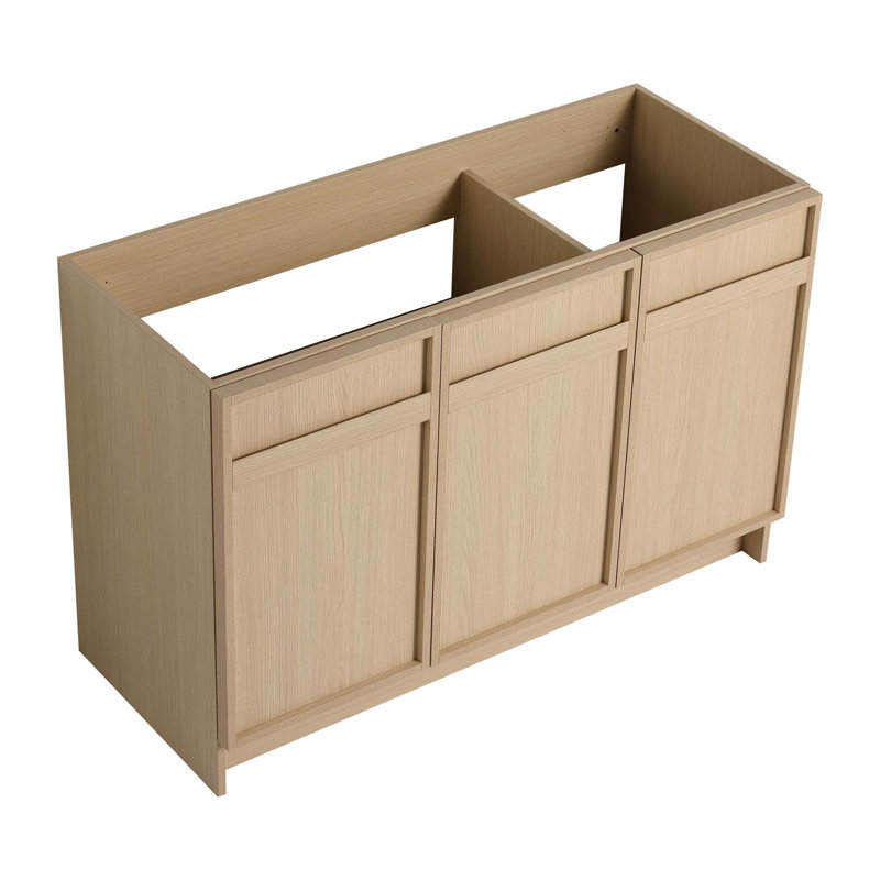 Ensemble de meuble-lavabo autoportant 48 po et 3 portes d'armoire à fermeture en douceur - sans le lavabo