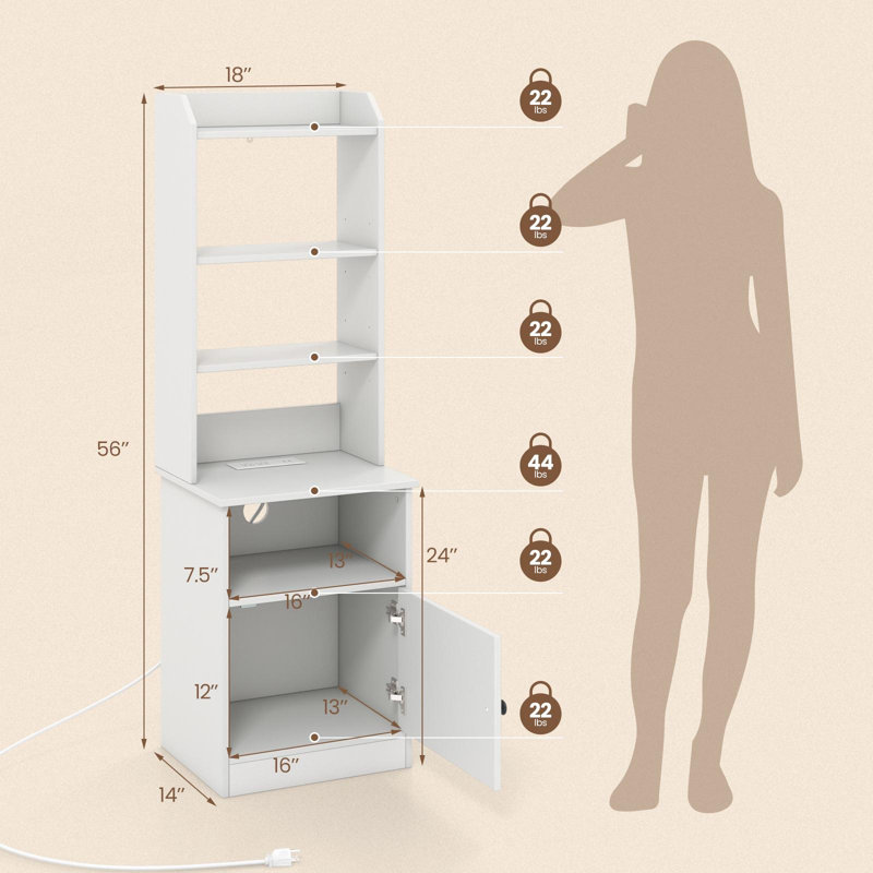 Bibliothèque standard H 56 "x l 18" Donia, Blanc