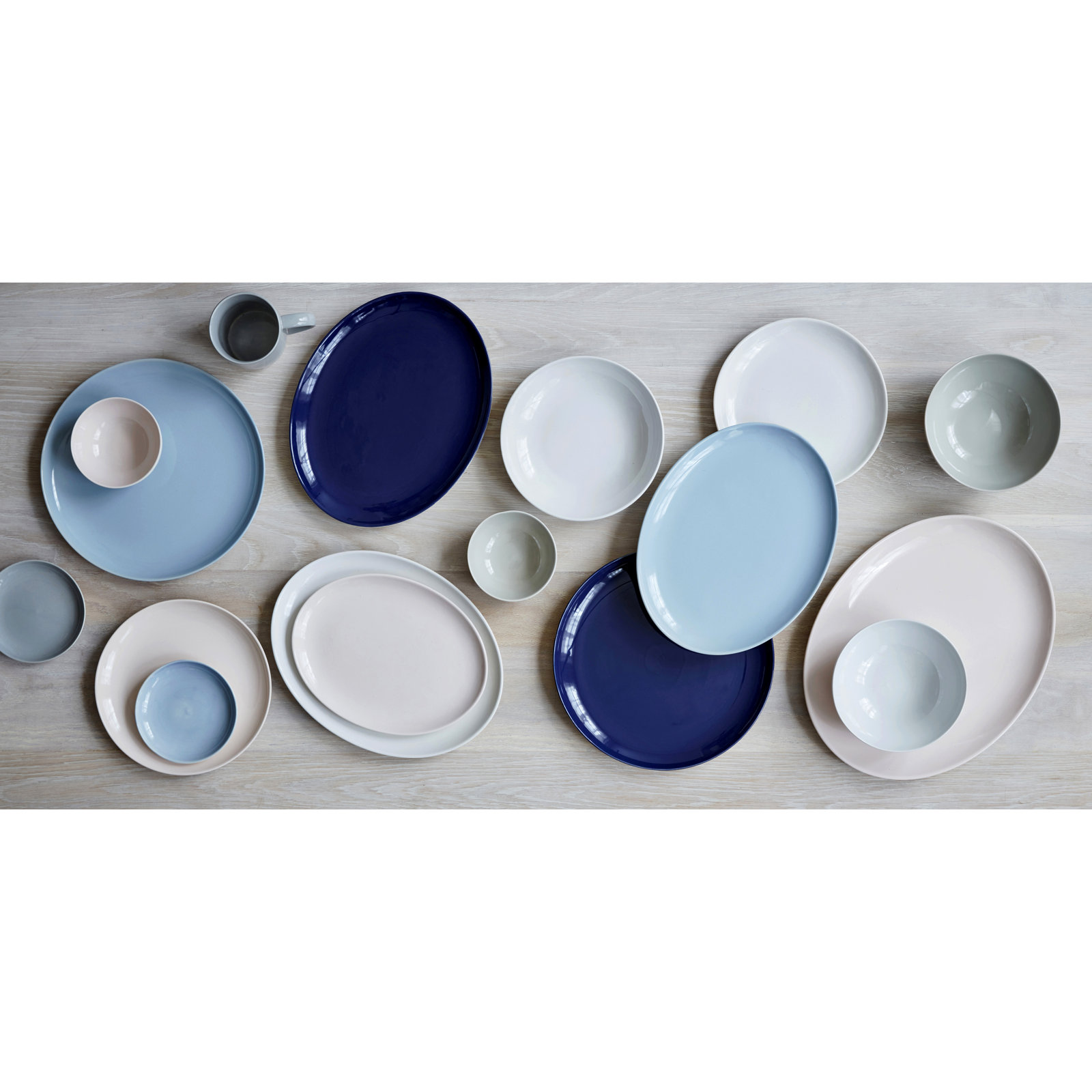 Shell Bisque XL Porcelain Platter, Blue