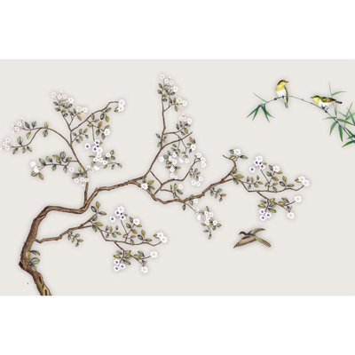 Flower On Branch Peel & Stick Floral Border