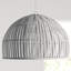 Moon 1-Light Rattan Pendant - White