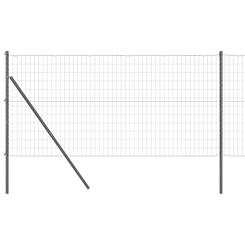 Galvanised Steel Border Fencing, Grey, 120 x 1000 x 0.2 cm