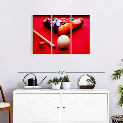 «Table de billard», 3 pièces sur toile