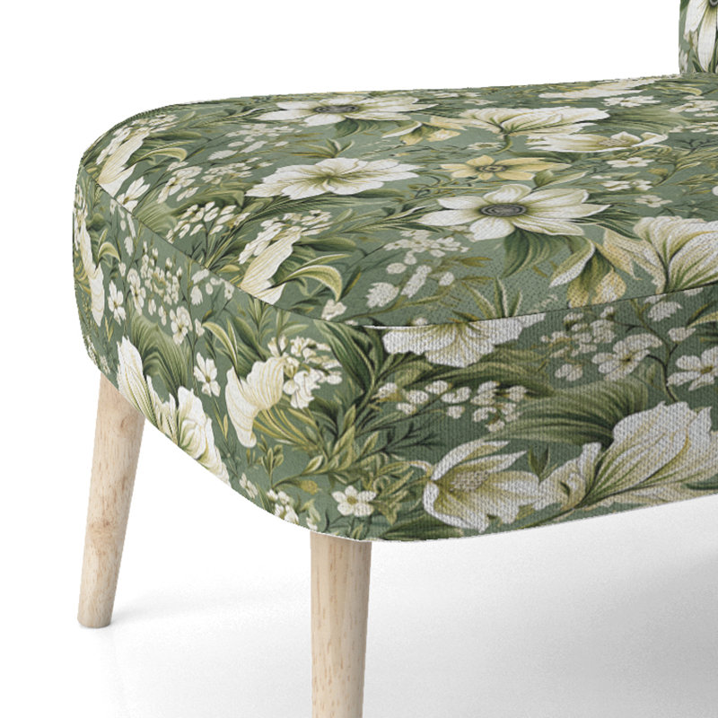 Chaise d'appoint rembourrée Green Floral