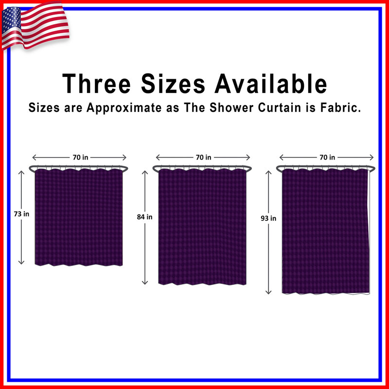 Purple Houndstooth Pattern Shower Curtains Extra Long, 70in W x 93in H