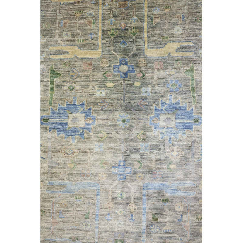New Turkmen Afghan One-of-a-Kind Rectangle 12'4" X 15'8" Area Rug