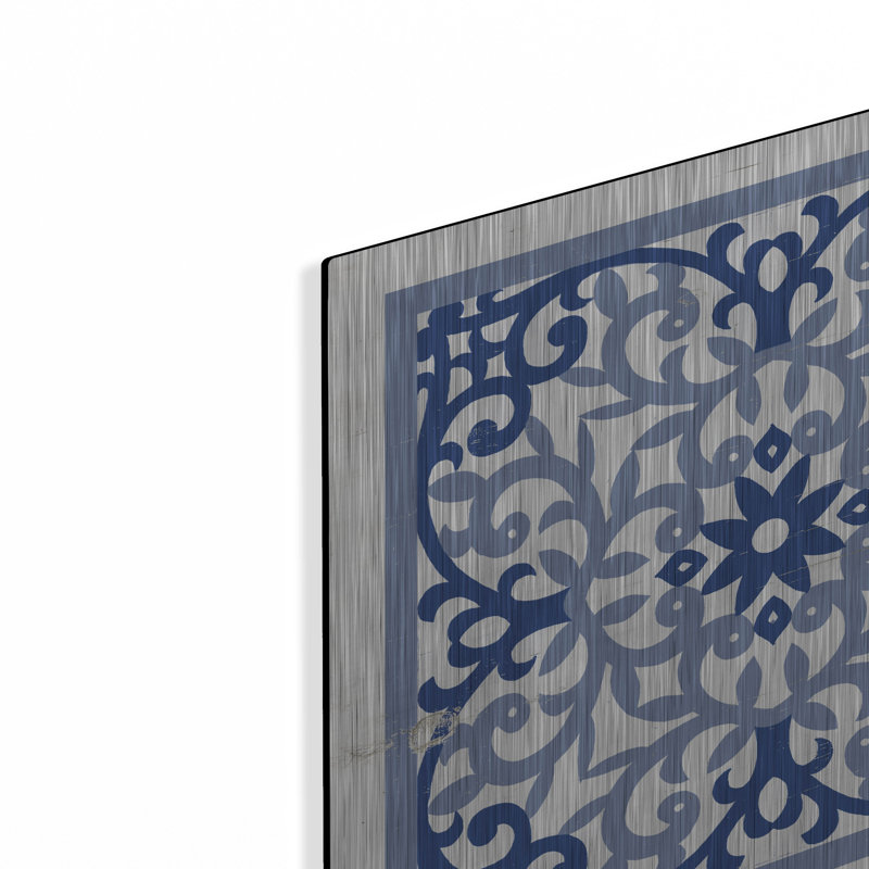 «Blue Tile V» par Cindy Jacobs, H 12 po x l 12 po