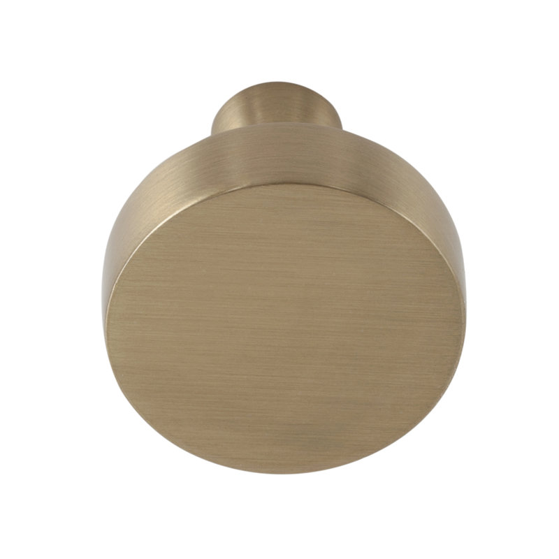 Bouton de meuble rond en laiton satiné de 1-1/8 po de diamètre, Laiton satiné
