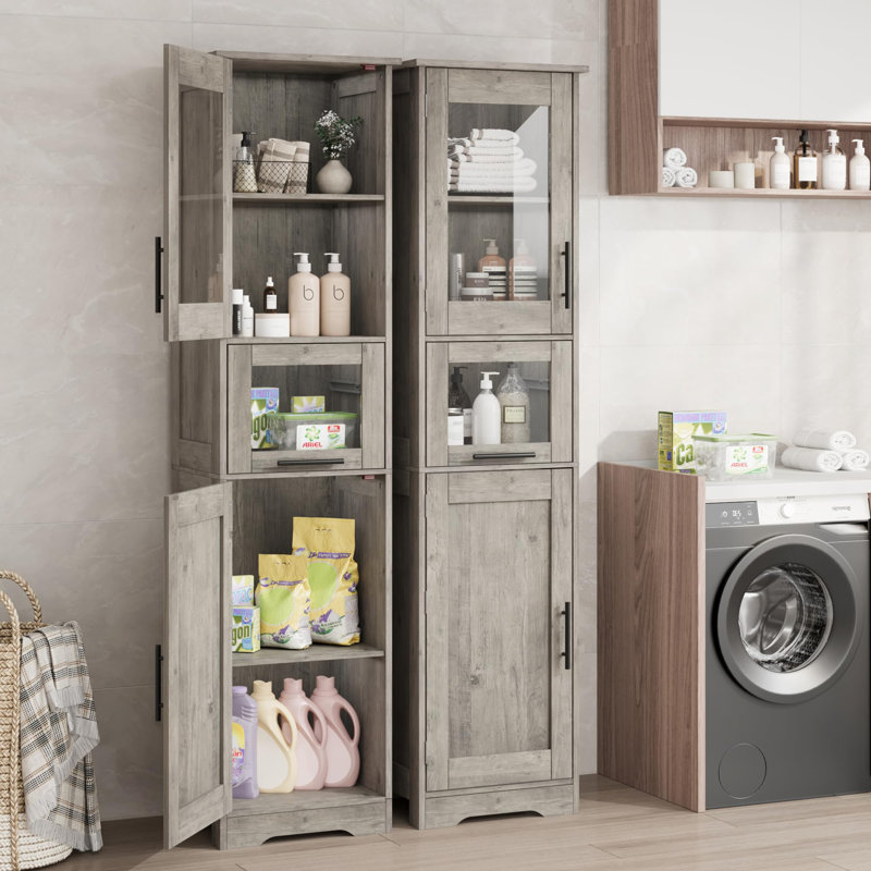 Grande armoire de salle de bain, Gris
