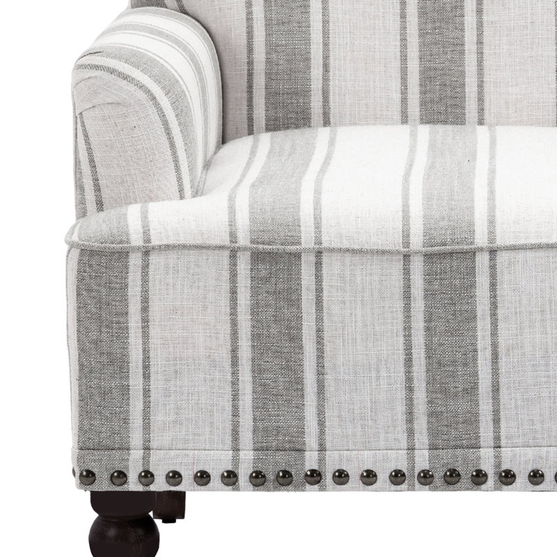Fauteuil Iliana, Lin rayé gris