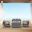 Ensemble de conversation en osier / rotin pour 4 personnes avec coussins Redding-575318191