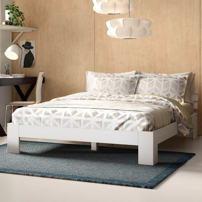 Mirielle Solid Wood Bed, 160 x 200 cm, White