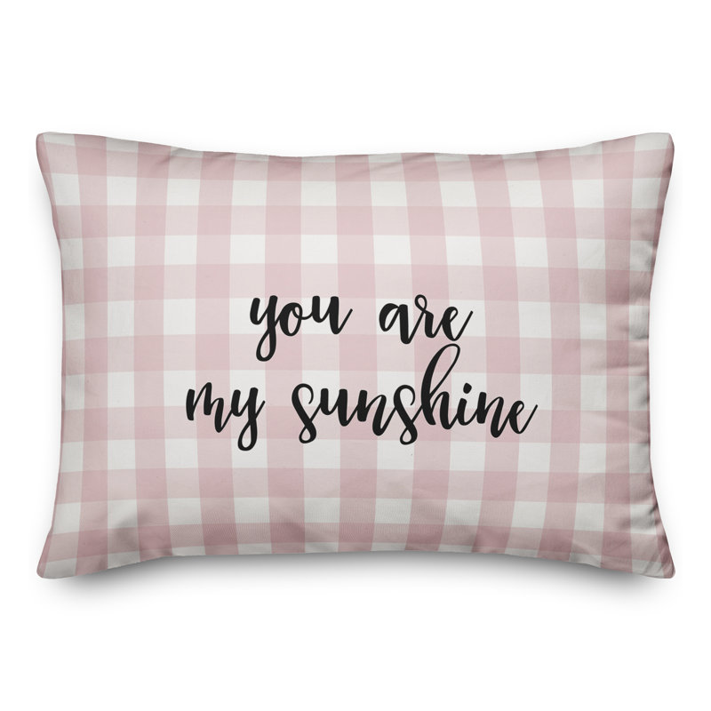  Coussin You Are My Sunshine, Noir / Rose