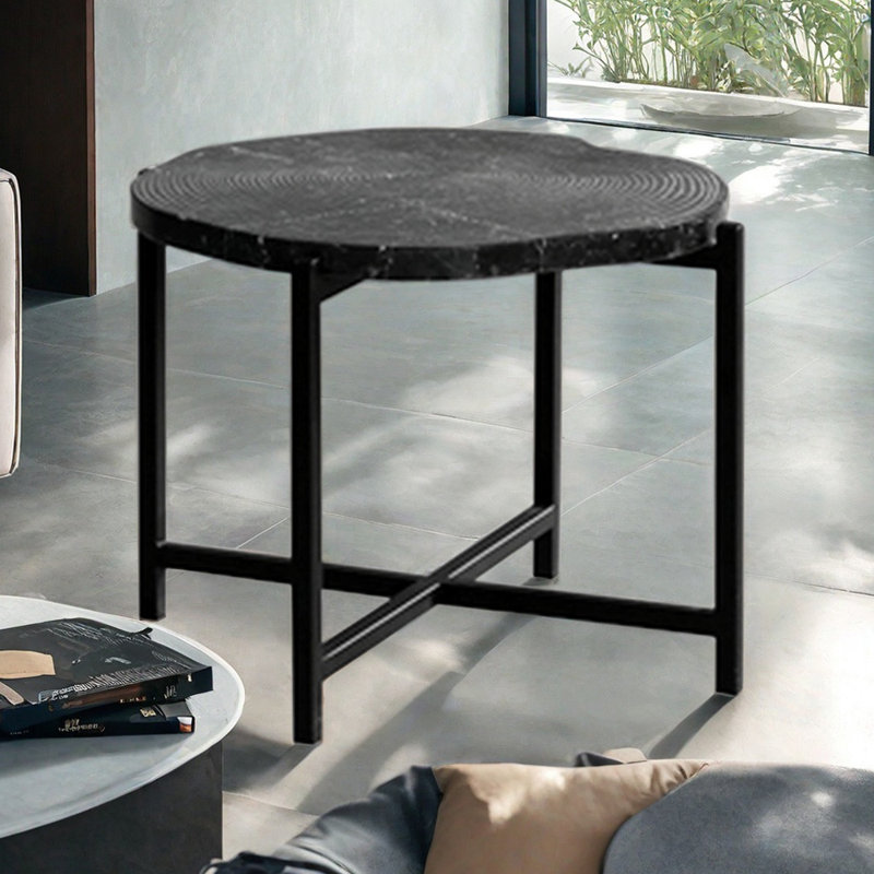 Table basse irrégulière en bois massif, Noir, noir, noir, noir, Noir, noir, noir, noir