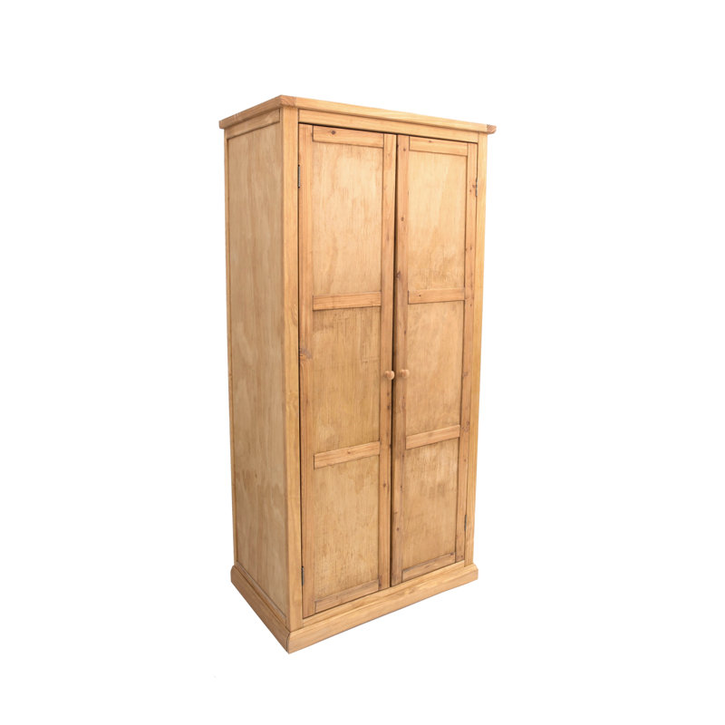 Tipton 2 Door Solid + Manufactured Wood Wardrobe, Waxed
