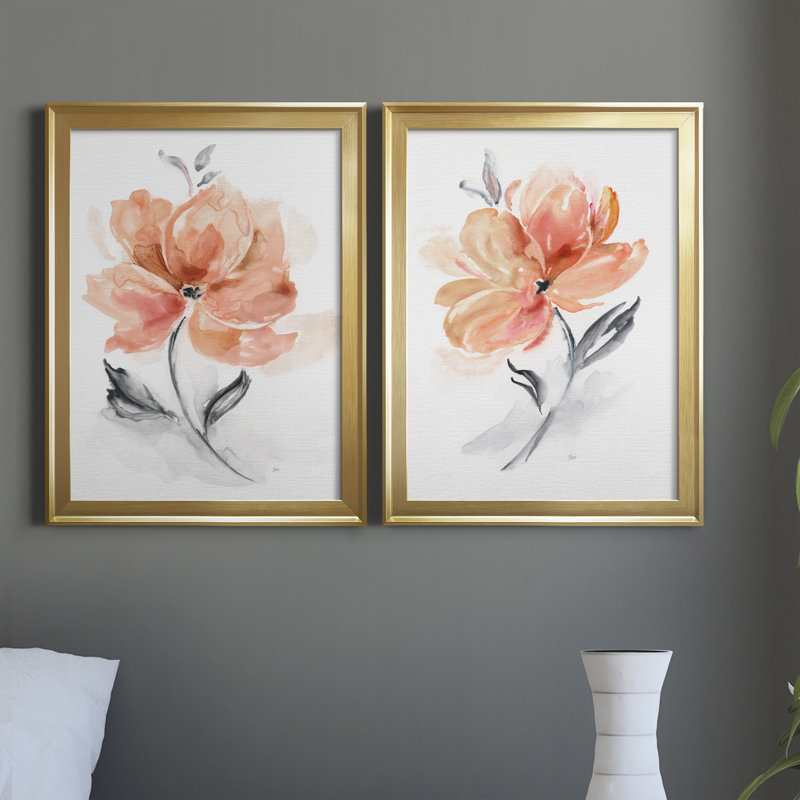 «Soft Sensation I», ensemble de 2 peintures sur toiles, Gold Framed Canvas, H 22,5 po x l 61 po x P 1,5 po