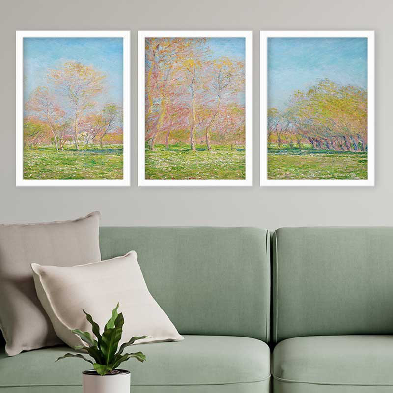 Elegant Decorative Framed Painting Set (3 Pieces), 13.8 x 17.7 inches Each | 100% Wooden with 100% Polystyrene Frame (Thickness: 0.8 inches) | UV Digital Printing, Perfect for Living Room & Home Décor