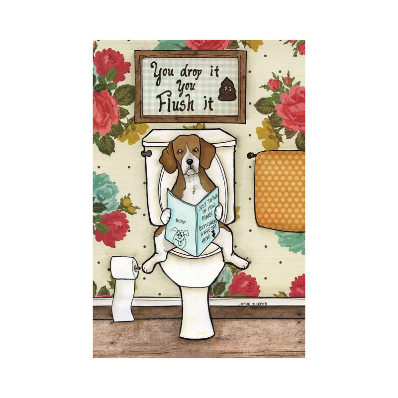«Flush It» par Jamie Morath - peinture sur toile tendue, H 18 po x l 12 po x 1,5 po