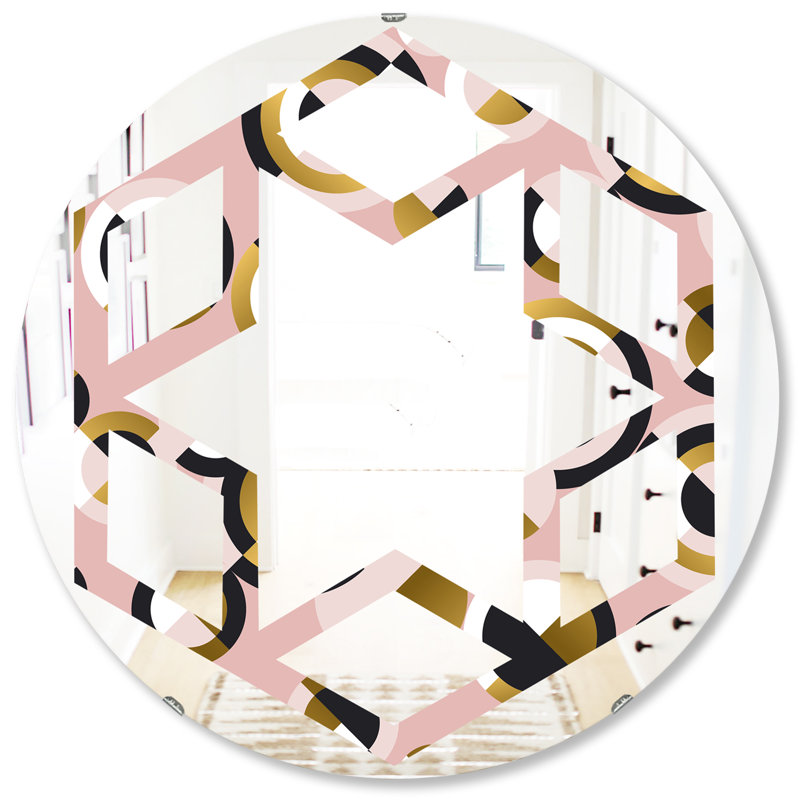 Miroir mural sans cadre à motif géométrique, 31,5 po x 31,5 po