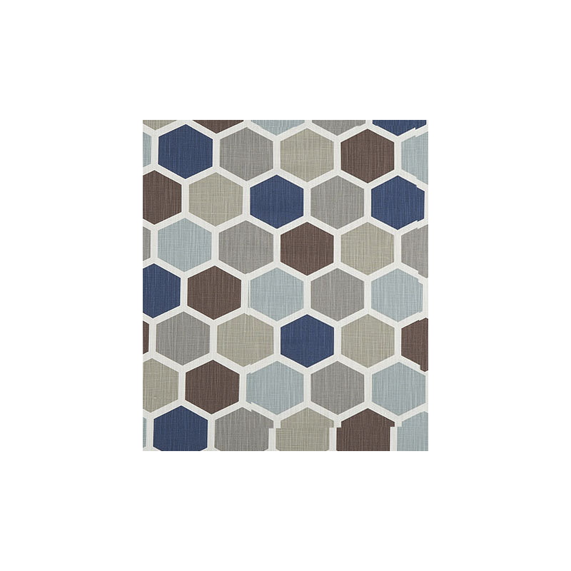 Room Darkening Curtain, Blue/Brown, 50" W x 84" L