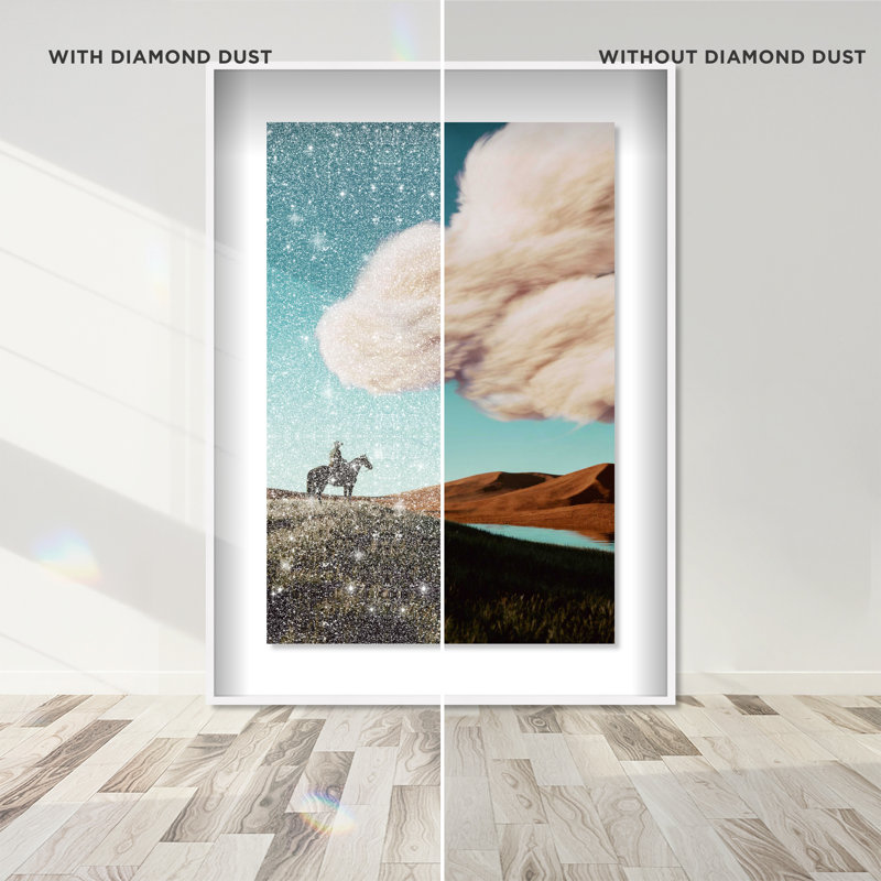 Cowboy Surreal Framed Graphic Art, 31.5"H x 21.5"W, White Shadowbox