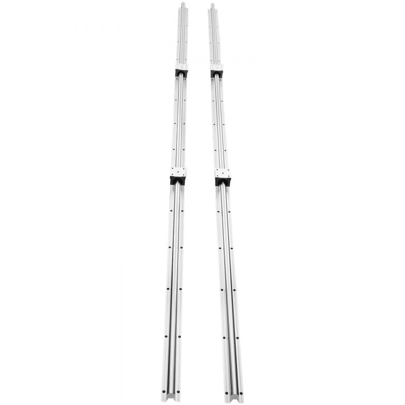 Ensemble de rail de guidage linéaire, 2 rails de guidage PCS et 4 blocs coulissants PCS SBR20UU, rails linéaires et ensemble de roulements pour machines automatiques