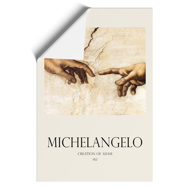 Creation Of Adam Hands by Michelangelo - No Frame Painting, 30cm H x 21cm W x 0.1cm D