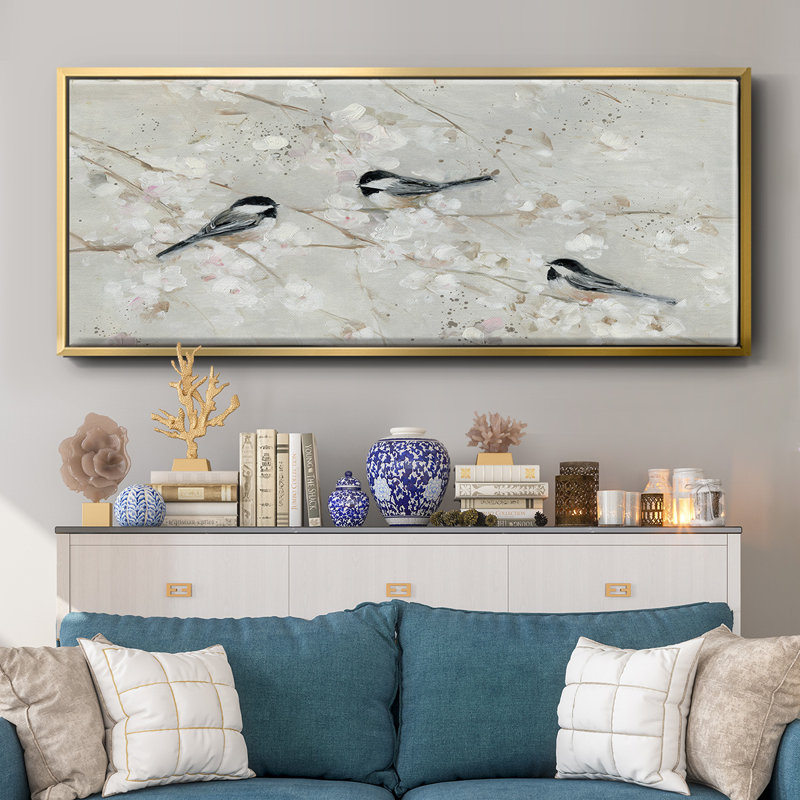 Nature's Confetti II- Framed Canvas, H 24 po x l 60 po