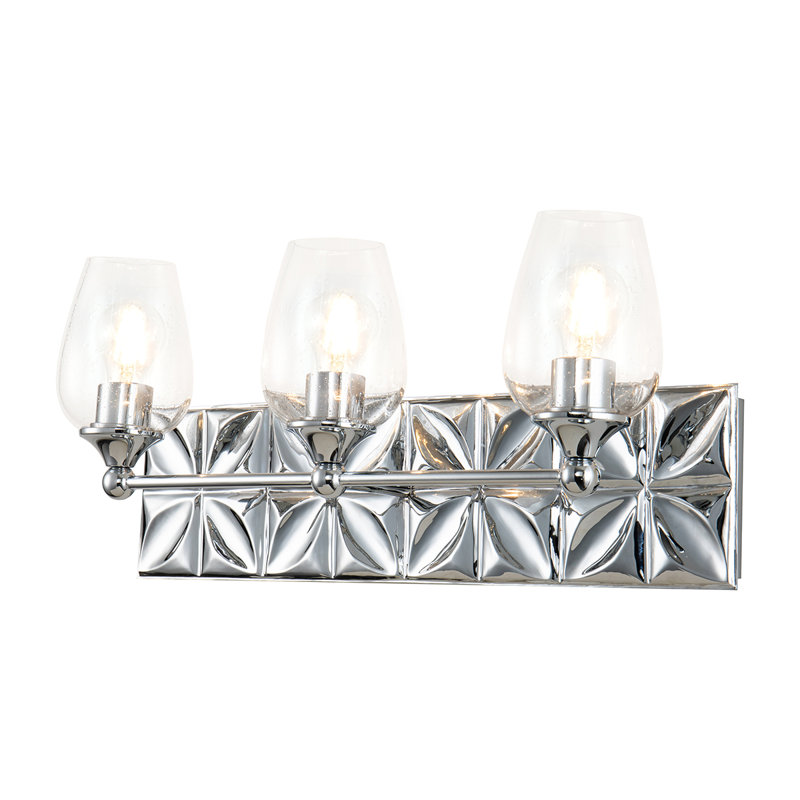 Stier Modern 3 Light Vanity, Chrome, Clear