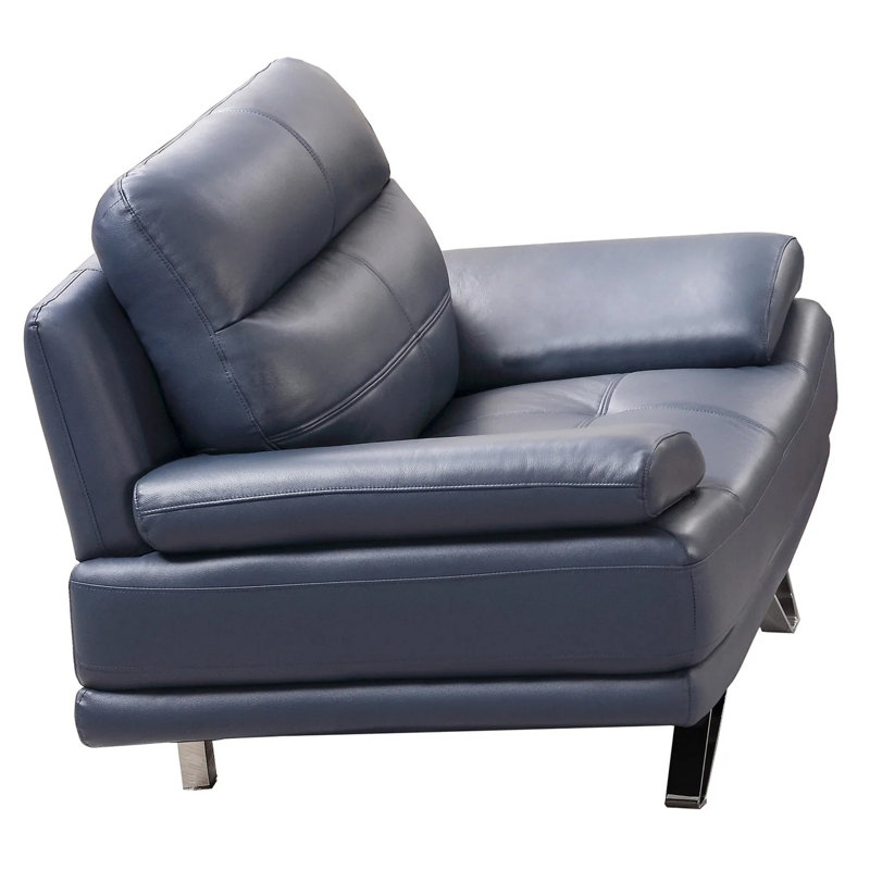 Fauteuil l 44 po Jaèmeson, Similicuir bleu