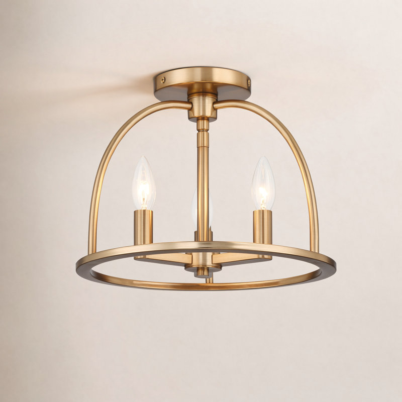 Aleena 3 Light Black Ceiling Mount, Vibrant Gold
